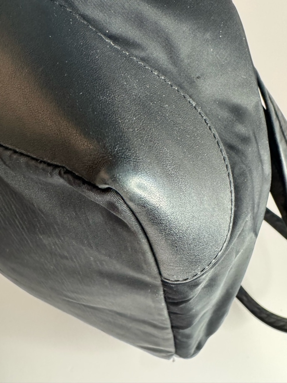 #284 Furla Black Nylon & Leather Shoulder Tote Bag - Picture 10 of 17